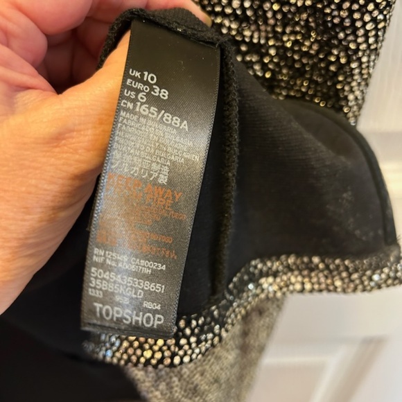 Topshop - Gold metallic body con dress size 6 NWT - Picture 4 of 7